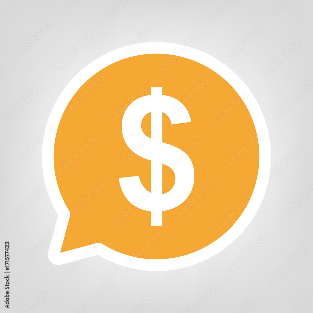 Gelbe Sprechblase - Dollarzeichen dick Gelbe Sprechblase - Dollarzeichen dick