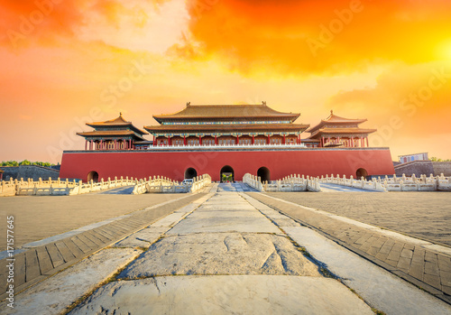 ancient royal palaces of the Forbidden City in Beijing,China photo