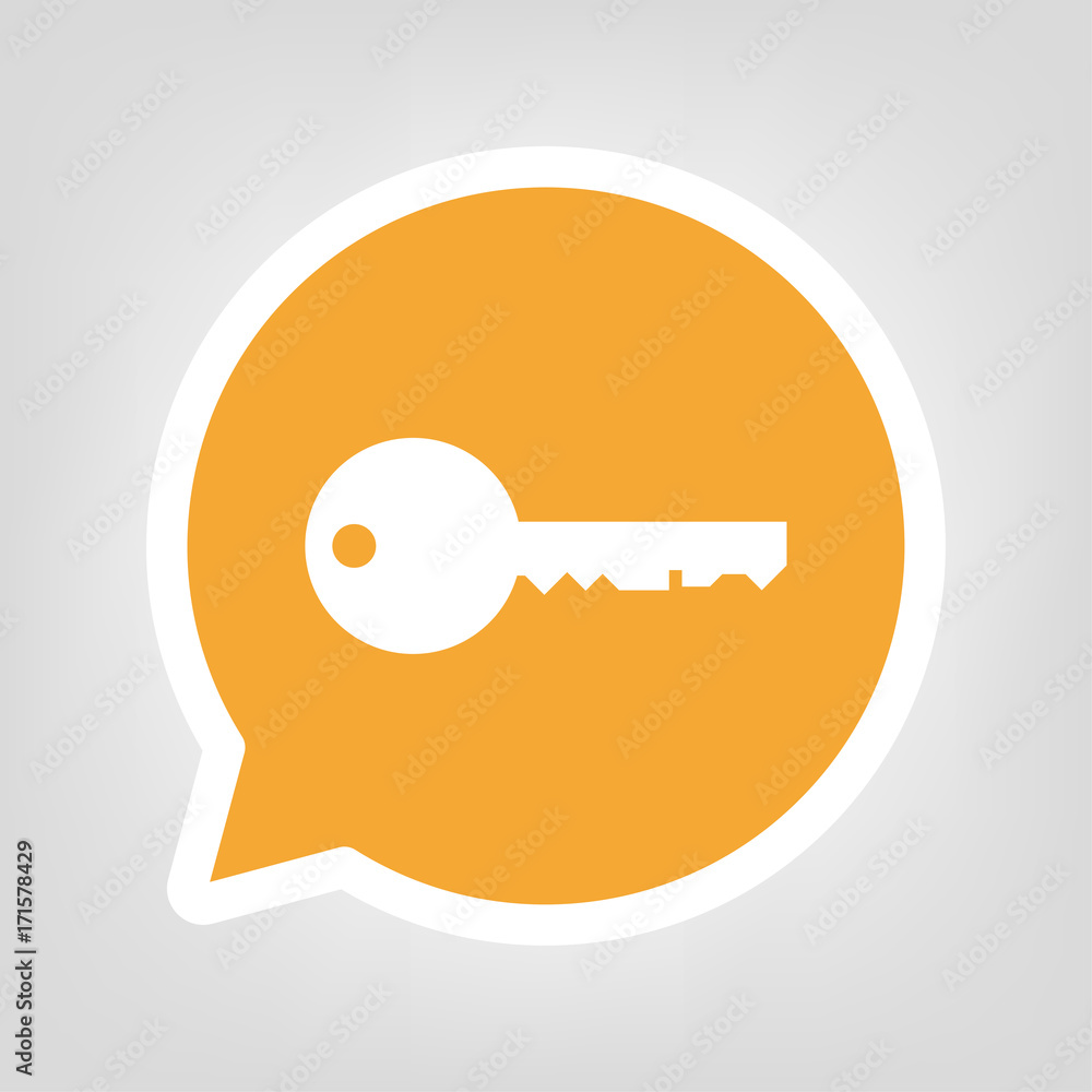 Gelbe Sprechblase - Haustürschlüssel