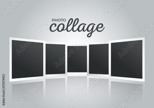 Retro photo frames collage