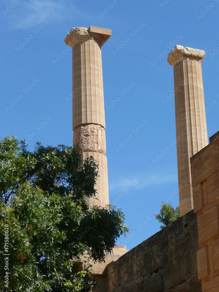 Columns in Rhodes, Greece