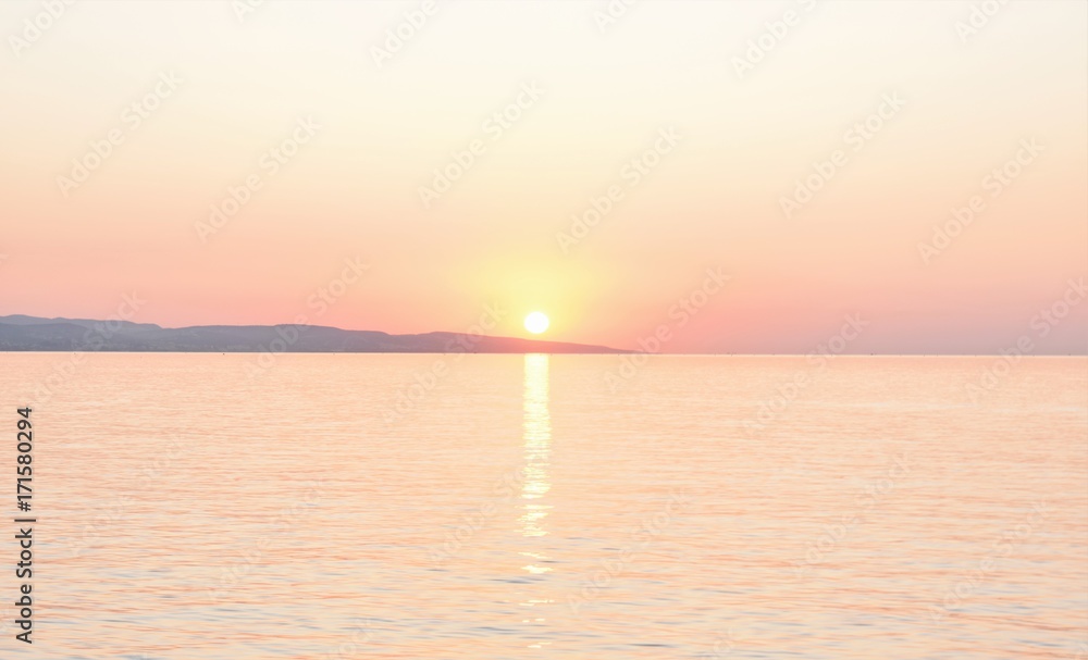 Sunrise over the Mediterranean Sea, Cyprus.
