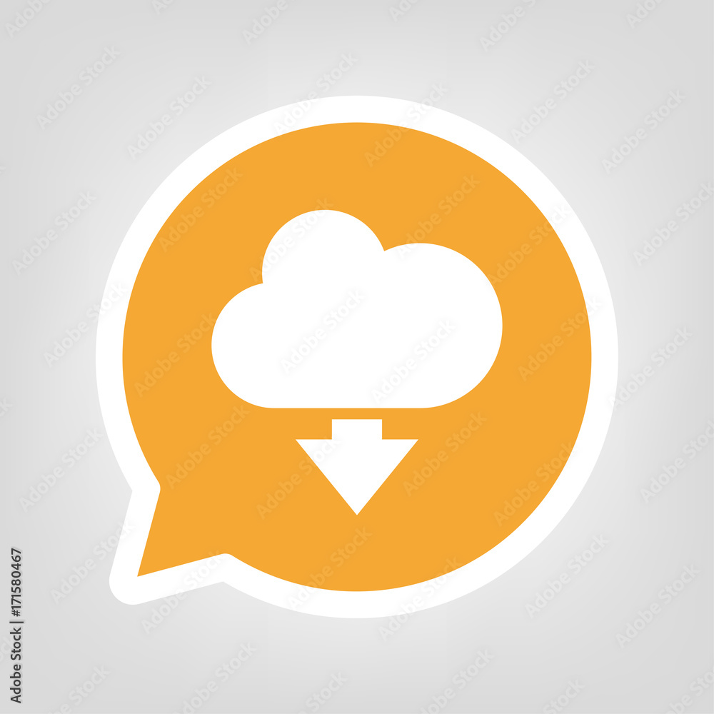 Gelbe Sprechblase - Wolke-Herunterladen-Symbol Gelbe Sprechblase - Wolke-Herunterladen-Symbol
