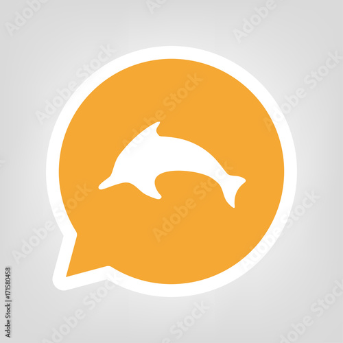 Gelbe Sprechblase - Delfin