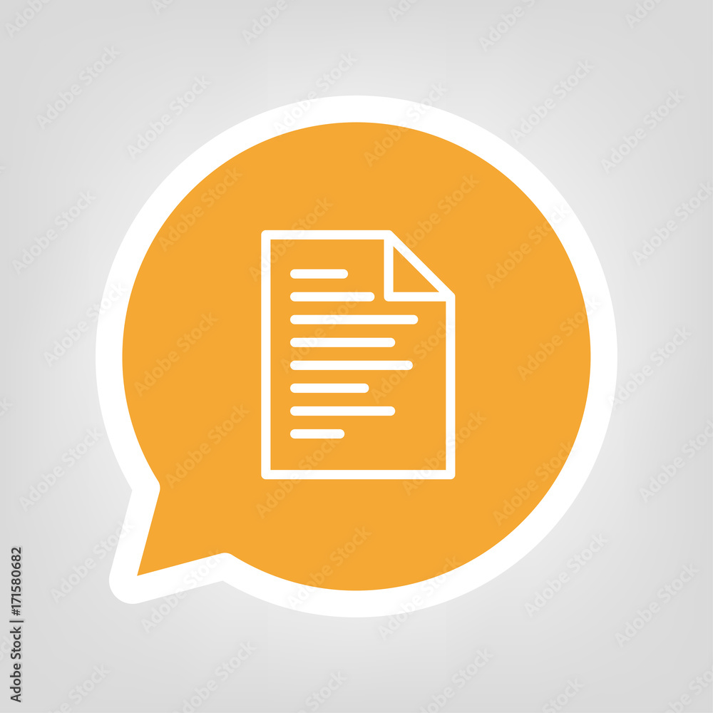 Gelbe Sprechblase - beschriebenes Dokument