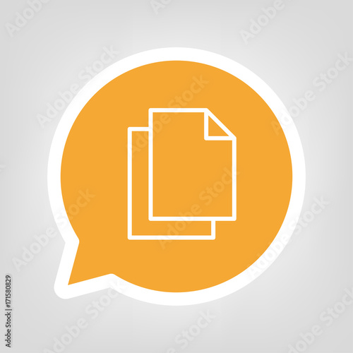 Gelbe Sprechblase - leere Dokumente