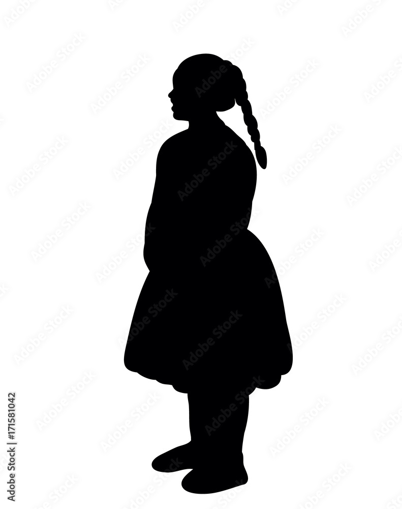 silhouette little girl