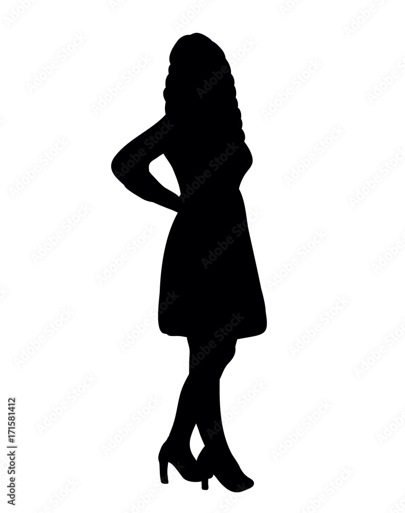 vector, isolated silhouette girl vector, isolated silhouette girl