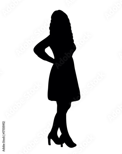 vector, isolated silhouette girl