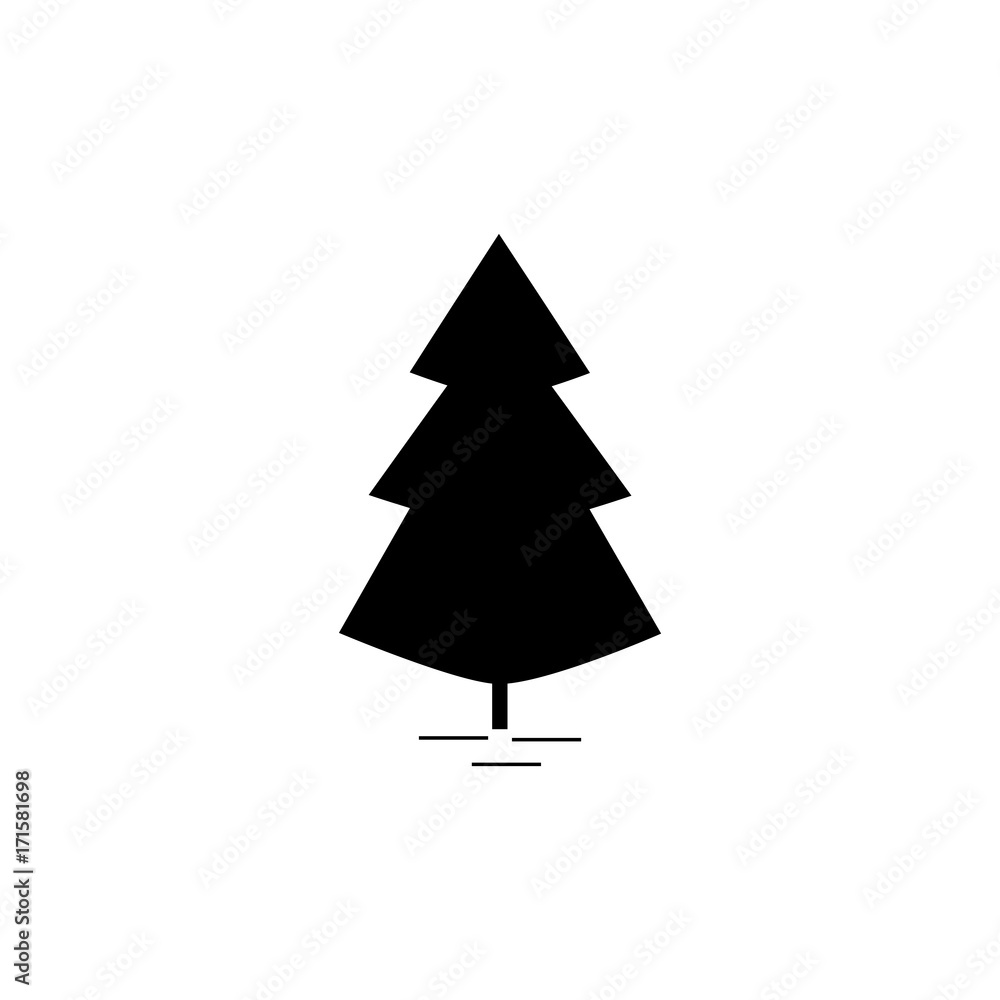 Fototapeta premium Christmas tree black isolated