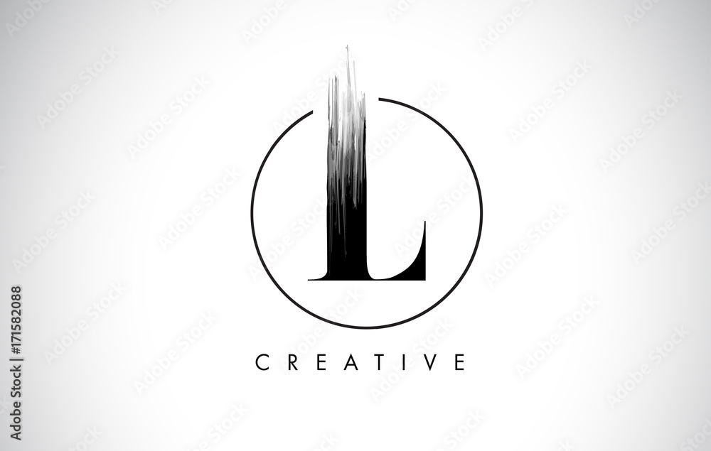 L Brush Stroke Letter Logo Design. Black Paint Logo Leters Icon. Stock ...