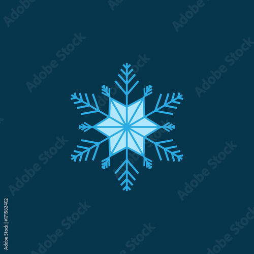 Silhouette blue snowflake on blue background