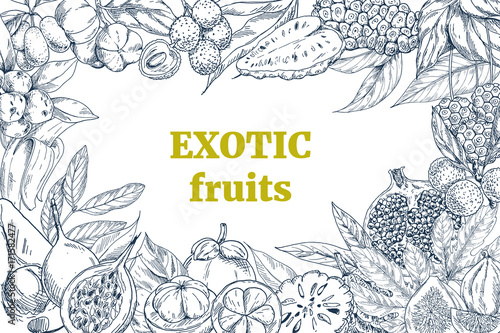 exotic fruits, landscape frame