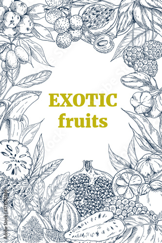 exotic fruits, vertical frame