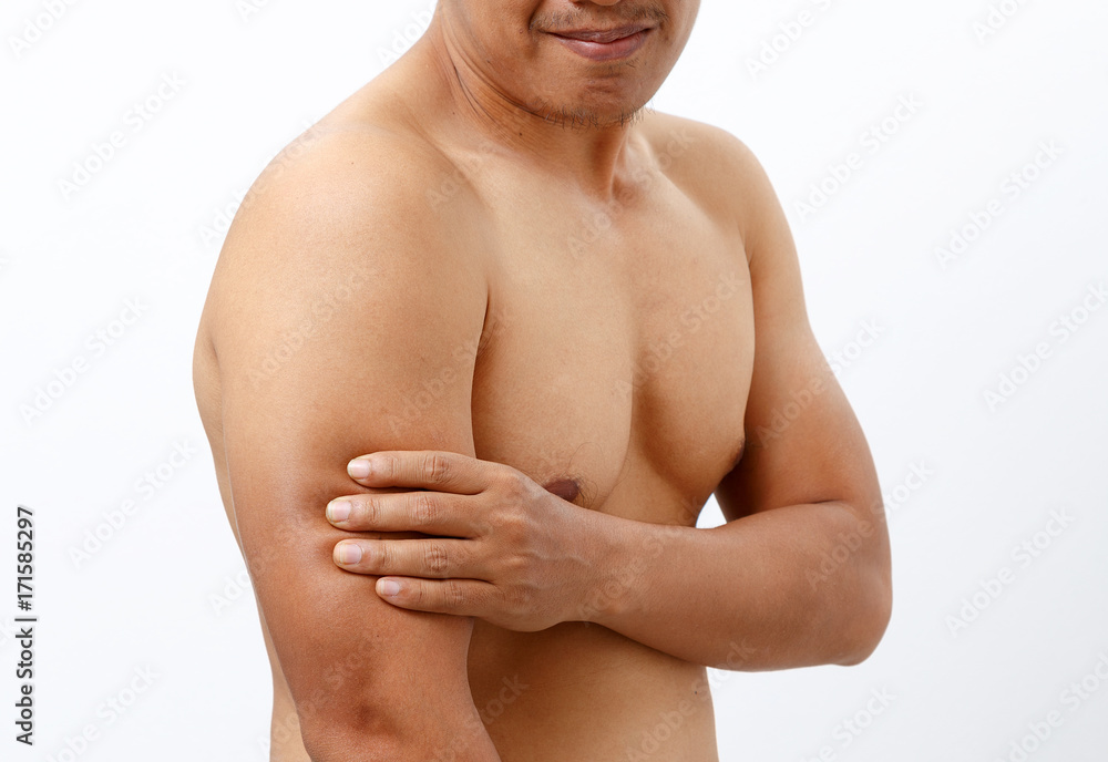 Naklejka premium Arm pain From exercise