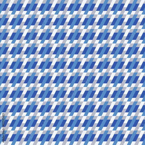 Blue and white mosaic seamless pattern. Vector background