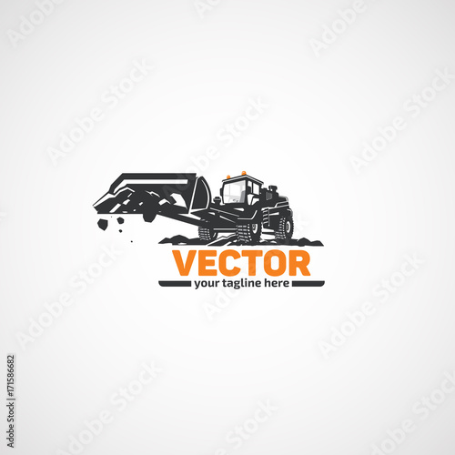 Construction loader with bucket.
