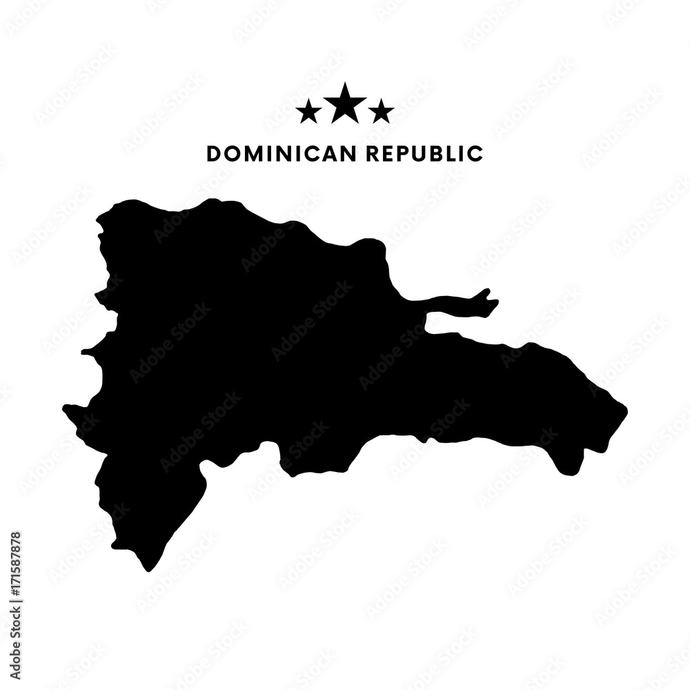 Dominican Republic map. Vector illustration.
