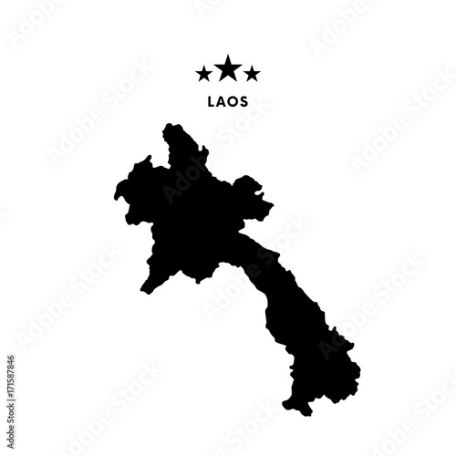 Laos map. Vector illustration.
