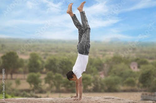 Adho mukha vrksasana Yoga Pose photo