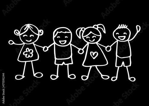 Little kids holding hands