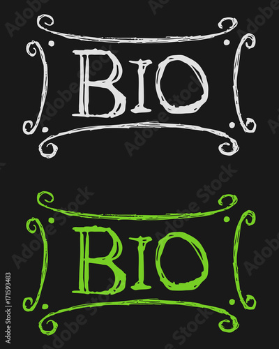 bio logo hand sketch vector