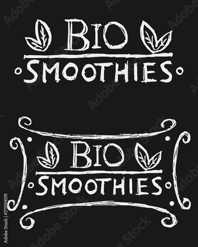 bio smoothies white hand skatch vector 