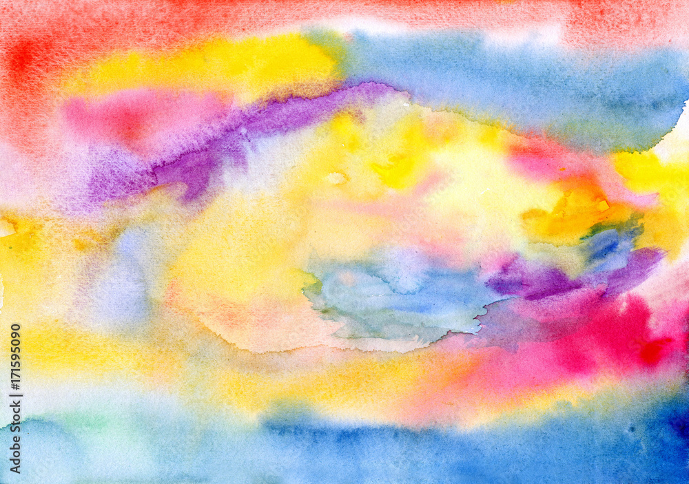 Wet color stains - watercolors paints spilled on paper