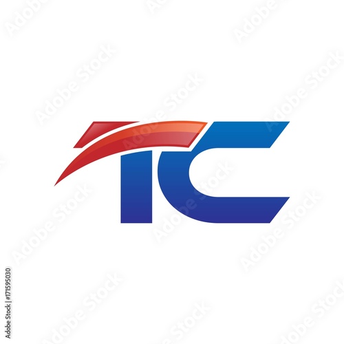 modern vector initial letters logo swoosh tc red blue Free Download modern vector initial letters logo swoosh tc red blue - GFXLoad