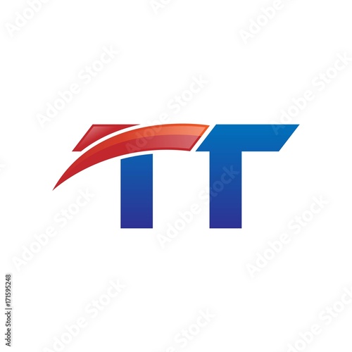 modern vector initial letters logo swoosh tt red blue Free Download modern vector initial letters logo swoosh tt red blue - GFXLoad