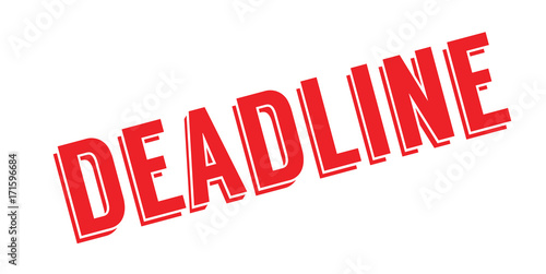 Deadline rubber stamp. Grunge design with dust scratches. Effects can be easily removed for a clean, crisp look. Color is easily changed.