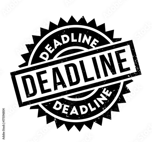 Deadline rubber stamp. Grunge design with dust scratches. Effects can be easily removed for a clean, crisp look. Color is easily changed.