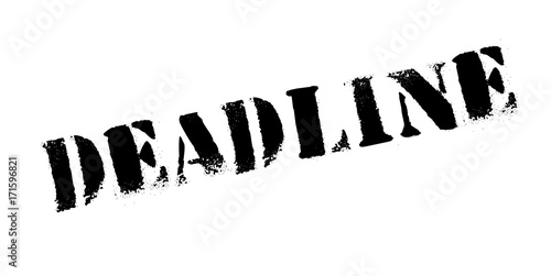 Deadline rubber stamp. Grunge design with dust scratches. Effects can be easily removed for a clean, crisp look. Color is easily changed.