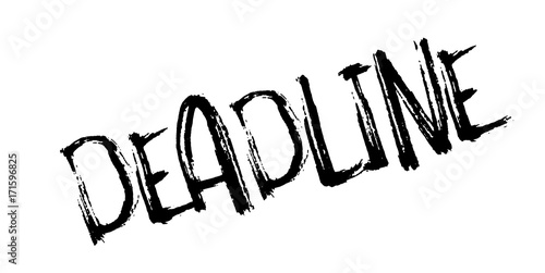 Deadline rubber stamp. Grunge design with dust scratches. Effects can be easily removed for a clean, crisp look. Color is easily changed.