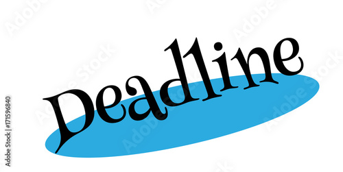 Deadline rubber stamp. Grunge design with dust scratches. Effects can be easily removed for a clean, crisp look. Color is easily changed.
