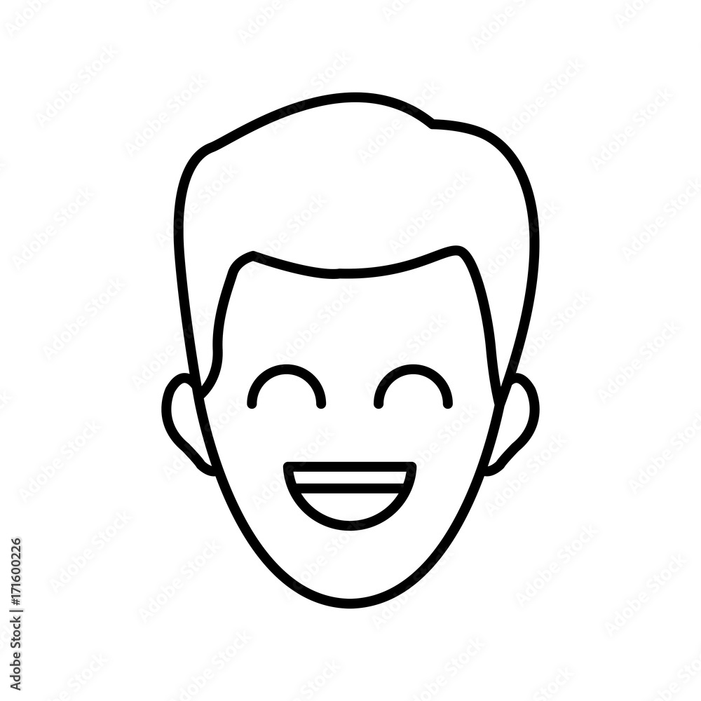 Man smiling cartoon icon vector illustration graphic design