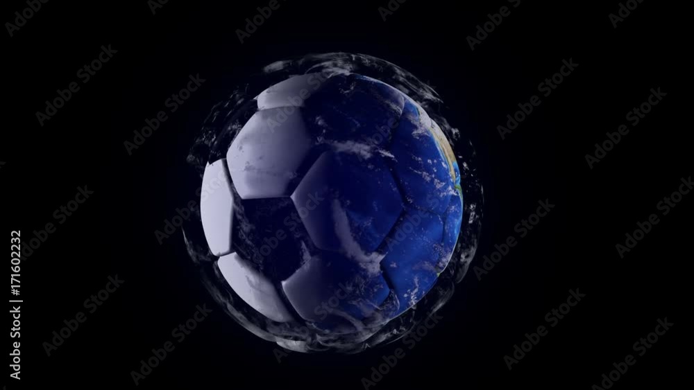 Earth in the form of a ball in space, maps and textures provided by NASA, video loop