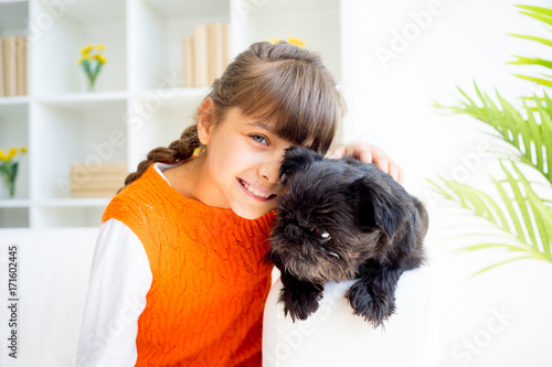 Grandaughter with a dog