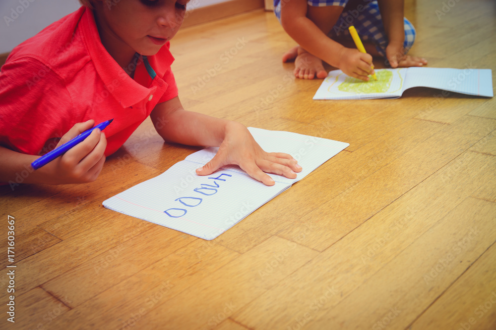 kids write numbers, draw, do homework kids write numbers, draw, do homework
