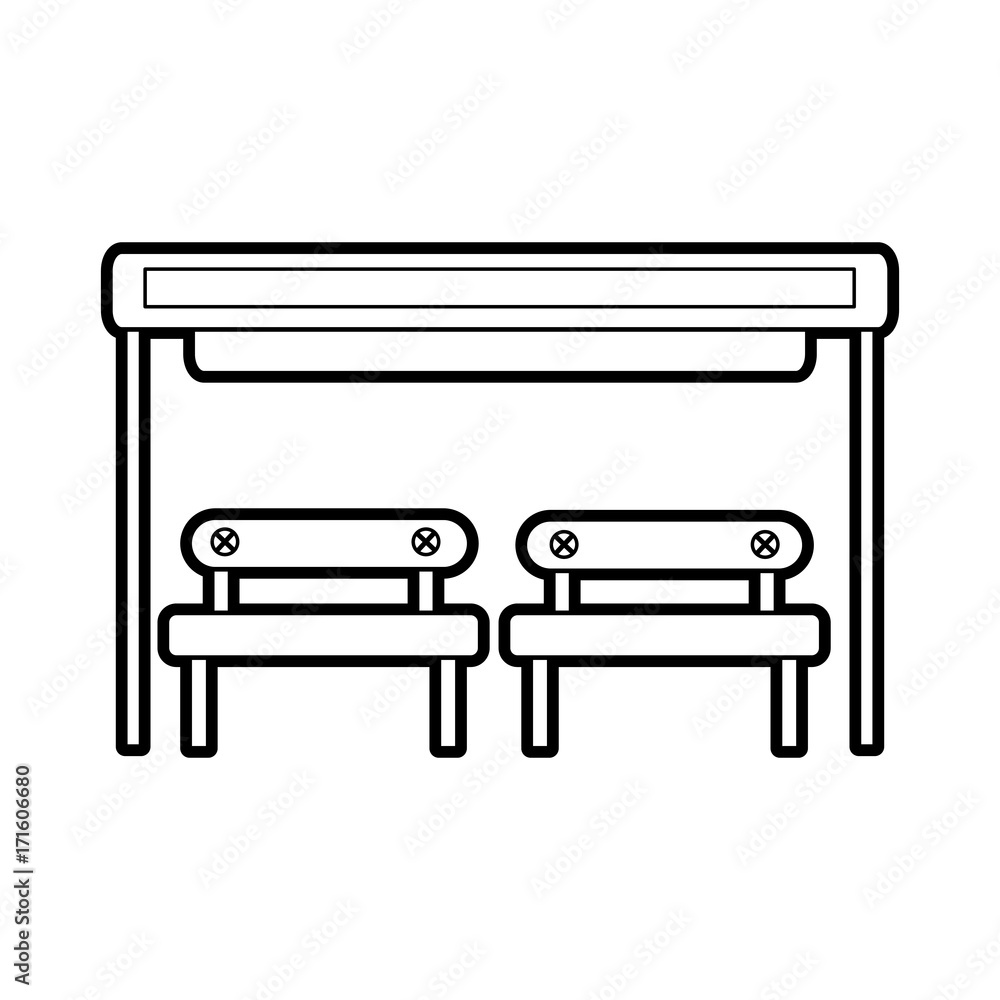 the bus stop with bench chair waiting vector illustration the bus stop with bench chair waiting vector illustration