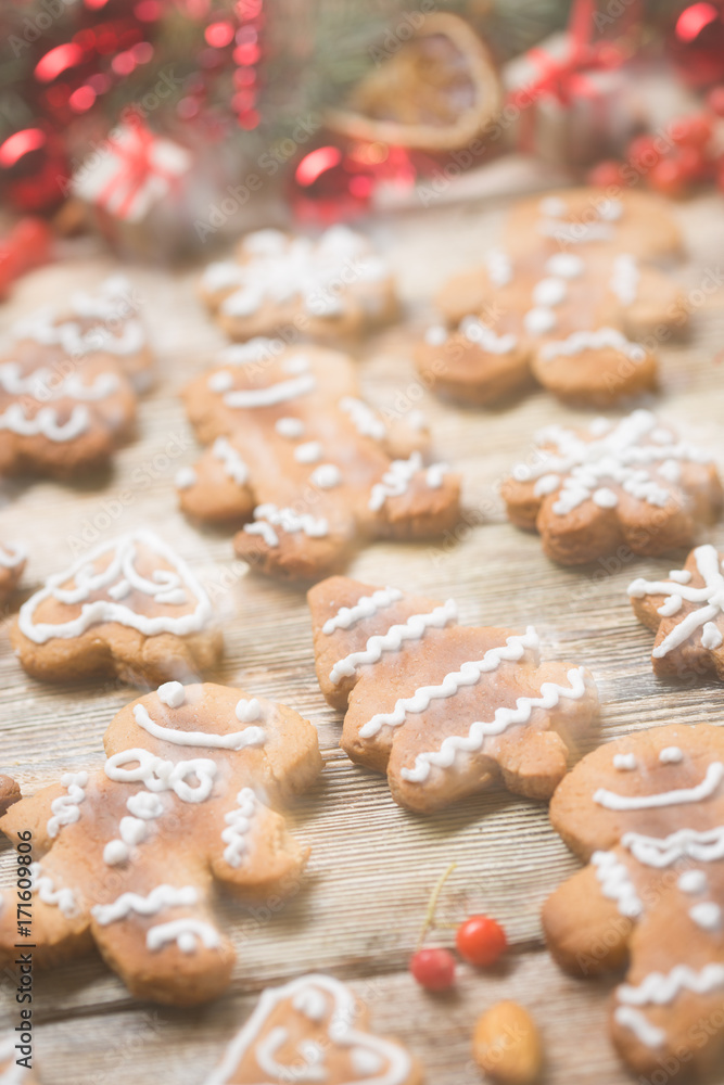 Christmas background on wooden Christmas background on wooden
