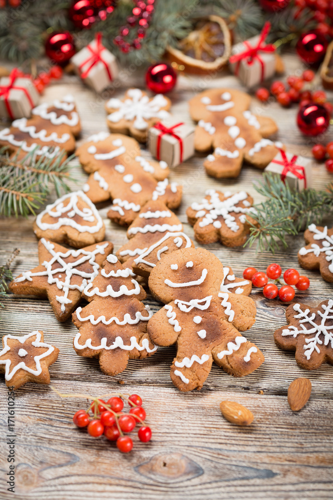 Christmas background on wooden Christmas background on wooden