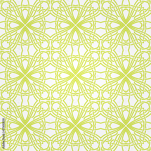 Seamless abstract green pattern with lines. Vector illustration