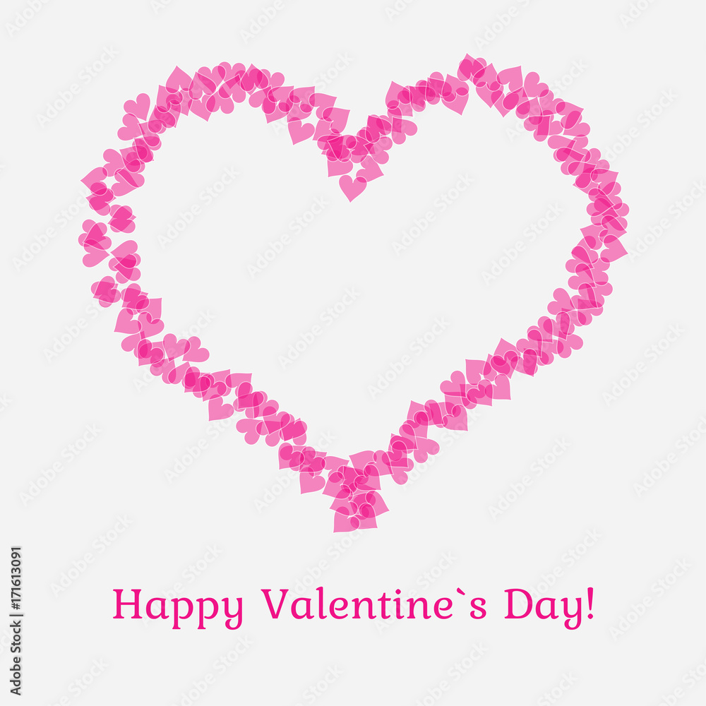 Valentine's day card with hearts. Vector illustration. Valentine's day card with hearts. Vector illustration.