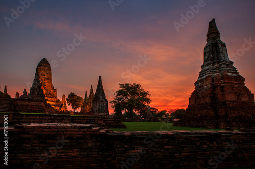 wat chaiwattanaram ayutthaya province world heritage site of unesco in central of thailand