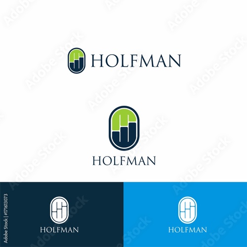 business logo inspiration in chart fit to letter H