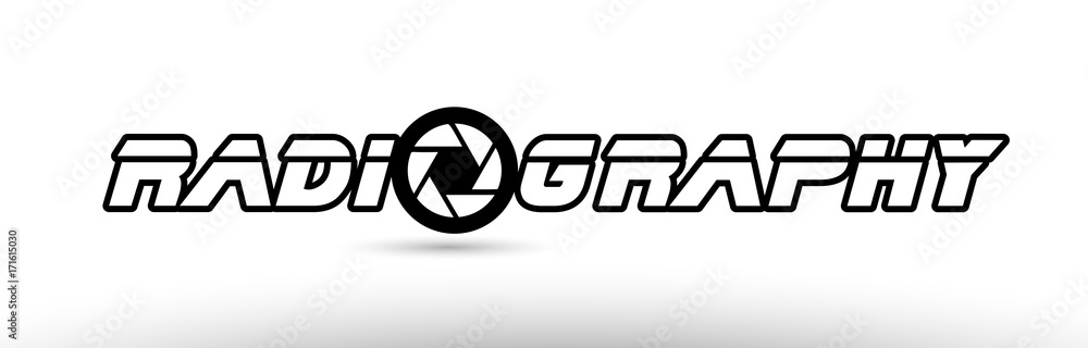 radiography photography camera aperture text concept logo icon design