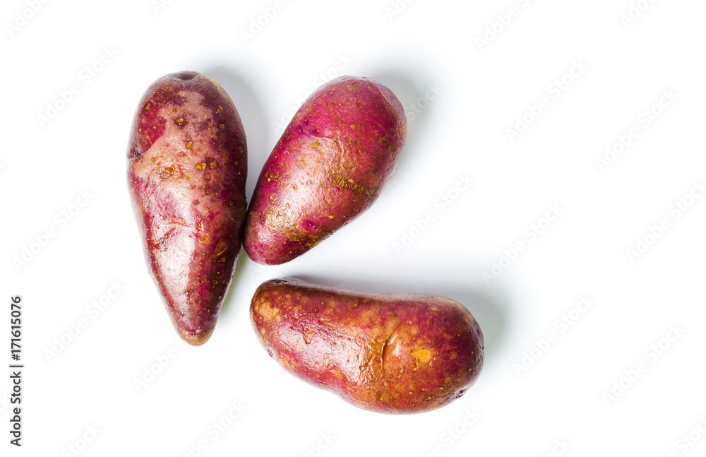 red potatoes isolated on white background red potatoes isolated on white background
