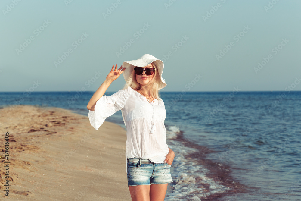 Woman wearing a straw hat