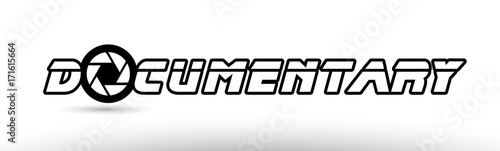 documentary photography camera aperture text concept logo icon design